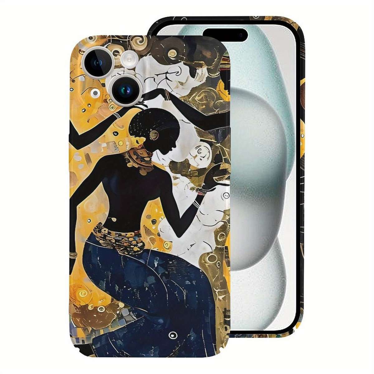 1Pc White For iPhone 15 Pro Max Dance African Beauty Phone Case