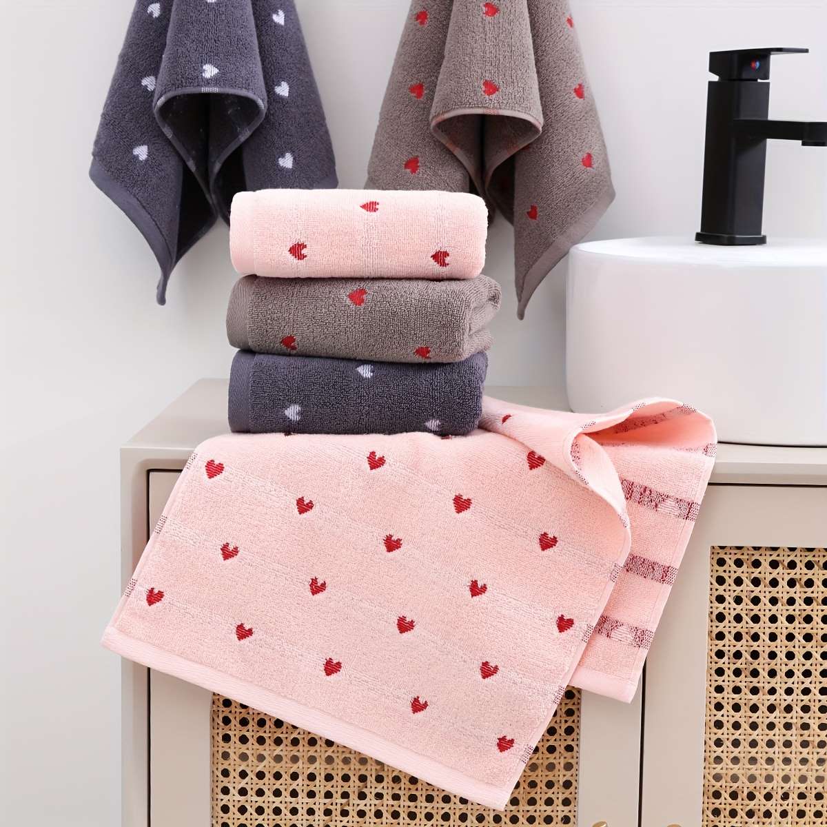 Towel Color 2Pcs Coffee  White