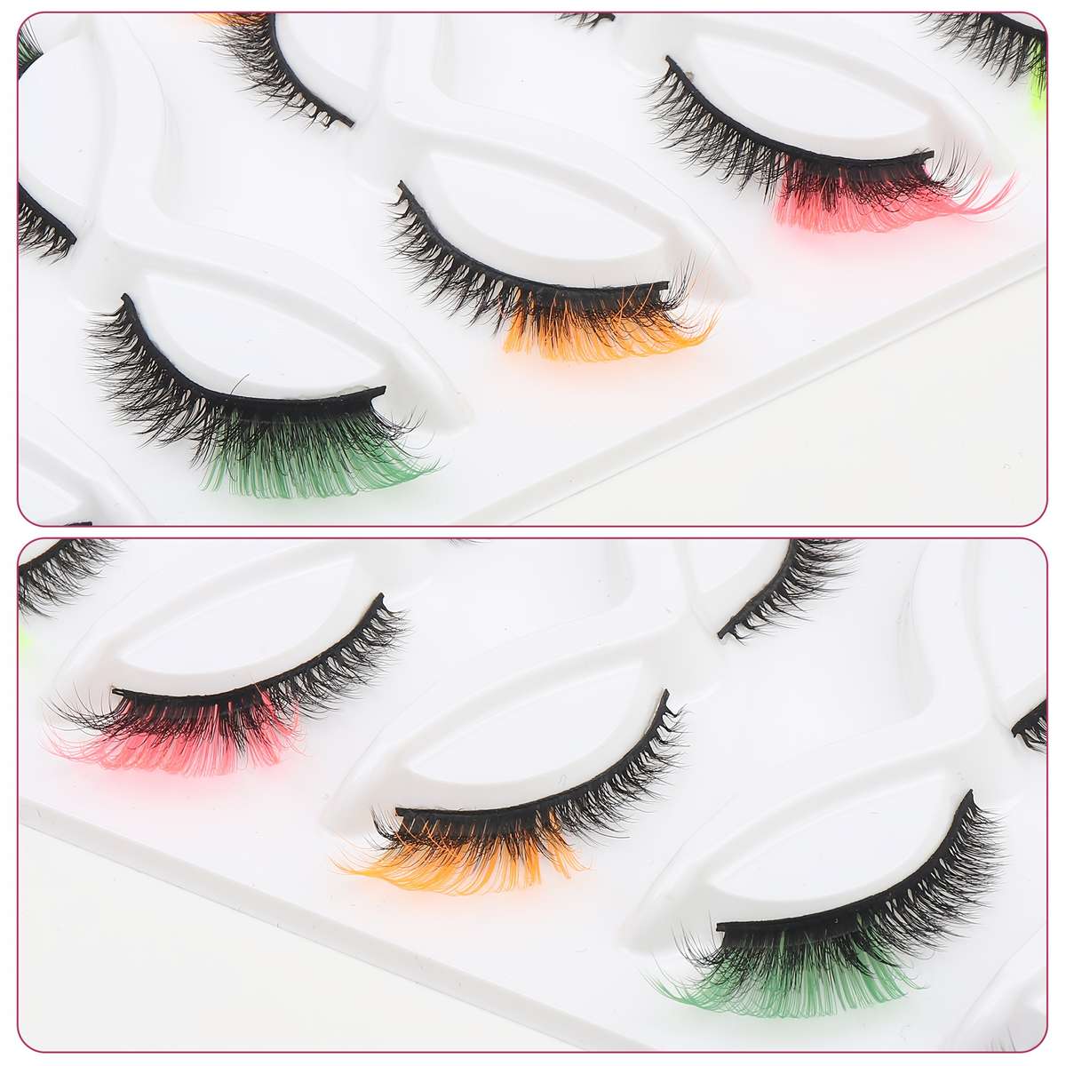 5 Pairs Natural Individual Lashes Color Gradient