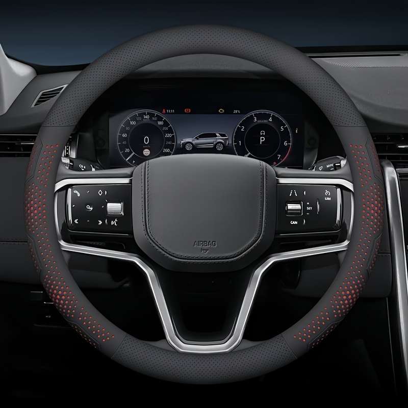 Car Steering Wheel Cover Shape D, All Black