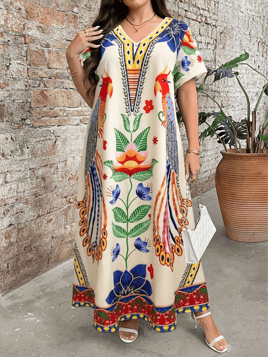 Women S Dress Color Apricot Size 5Xl