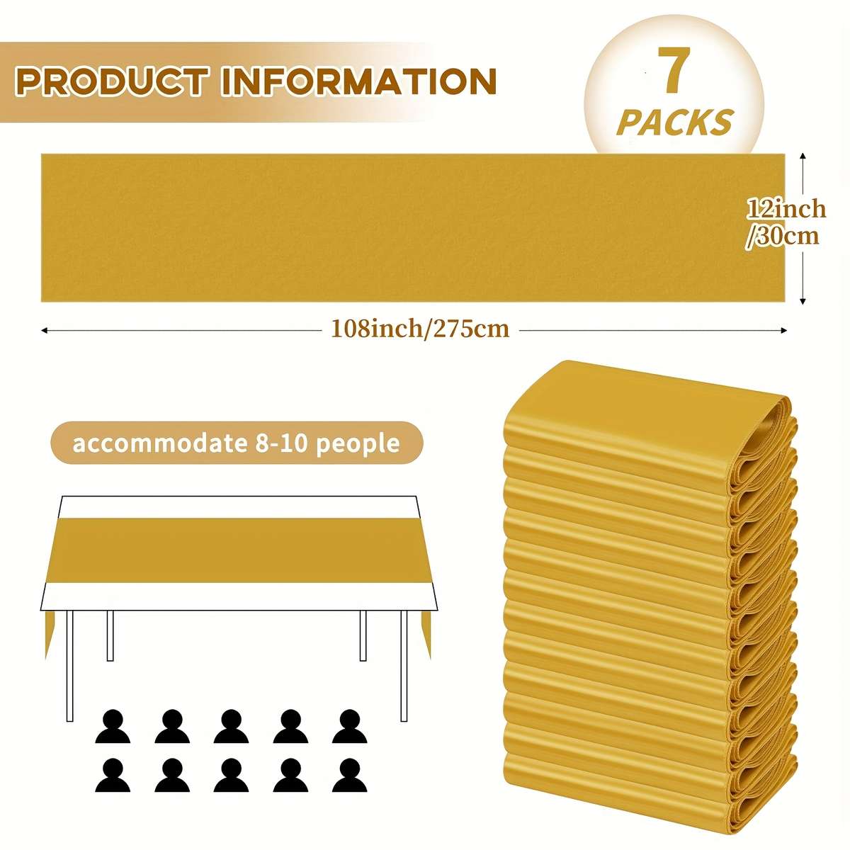 Wedding Supplies Color Apricot Items 7Pcs 30.48X274.32Cm