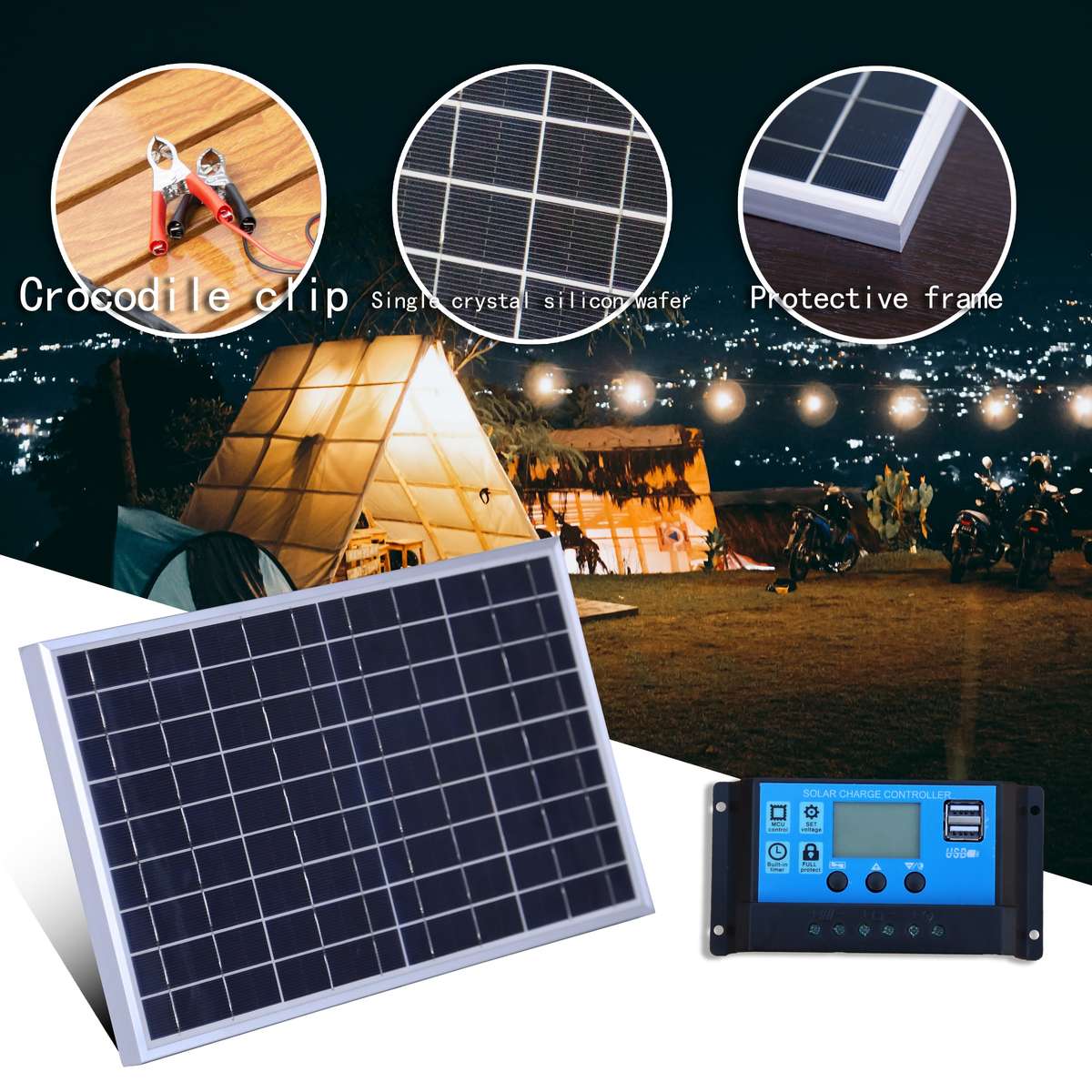 Solar Panel Style 2Pcs Solar Panels Without Controller