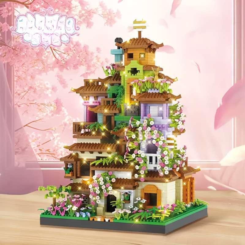 Building Toy Architectural Model Toy Set Style Little Fairy Pavilion