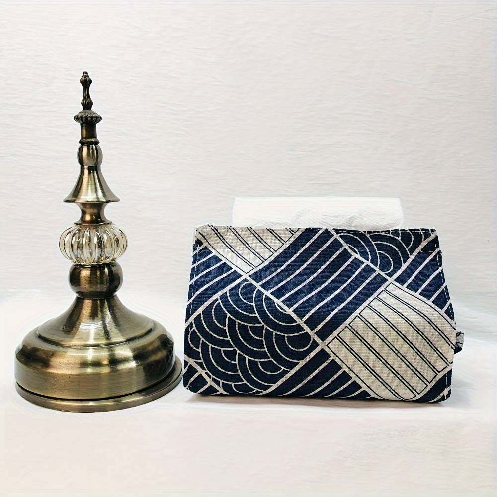 Car Tissue Box Color Blue And White Porcelain Blue Size 22Cmx12Cm  8.7Inx4.7In