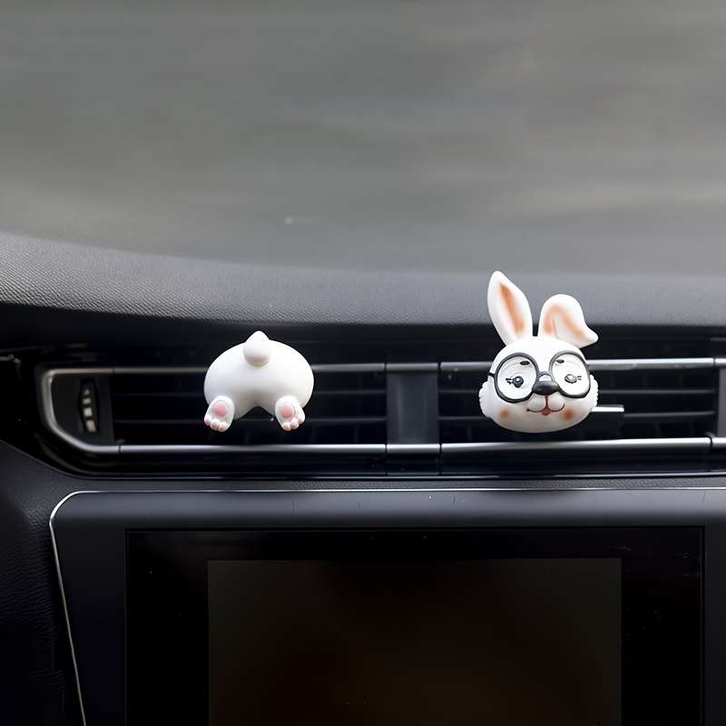 Car Interior Decor  2Pcs White Bear