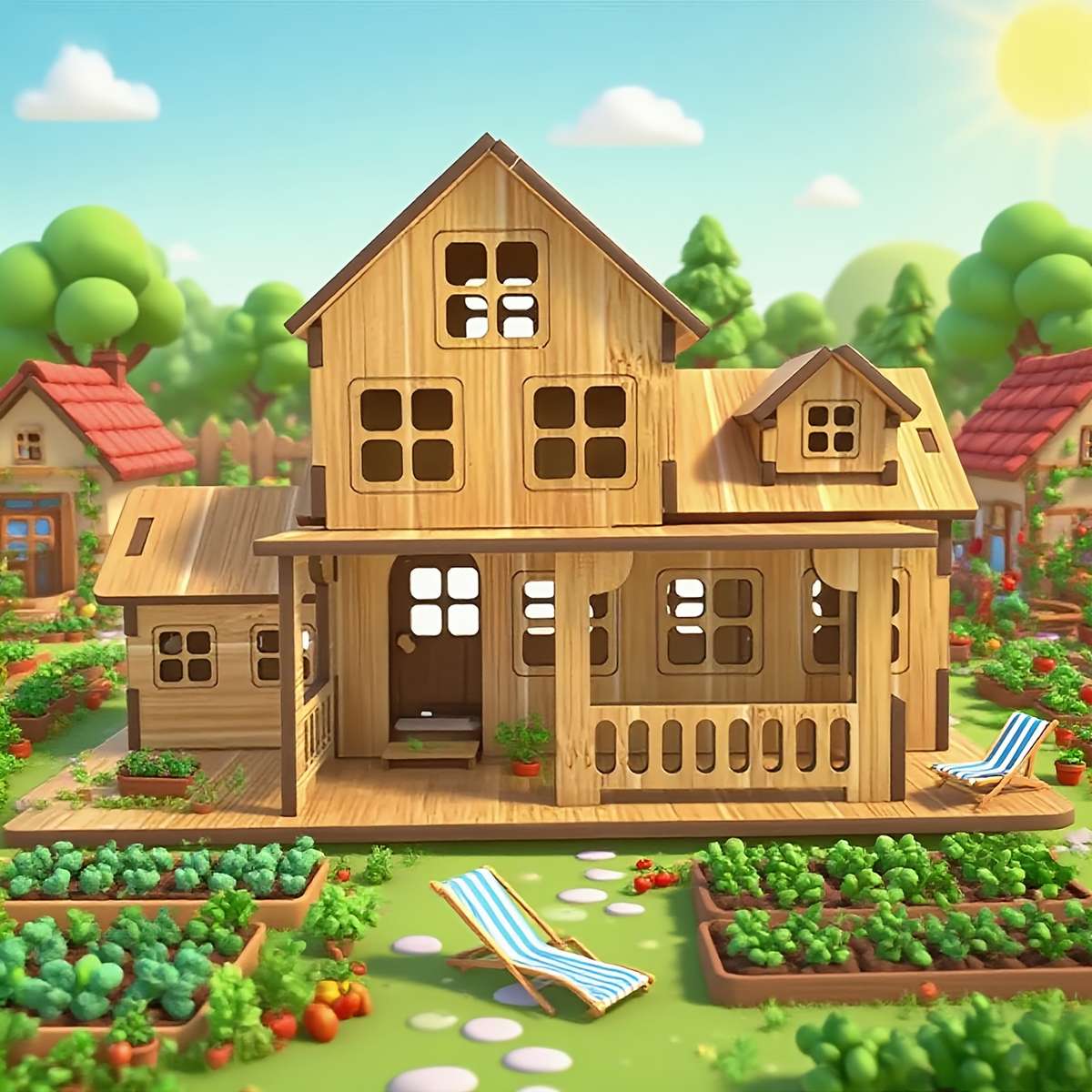 Building Toy Architectural Model Toy Set Style Anime House