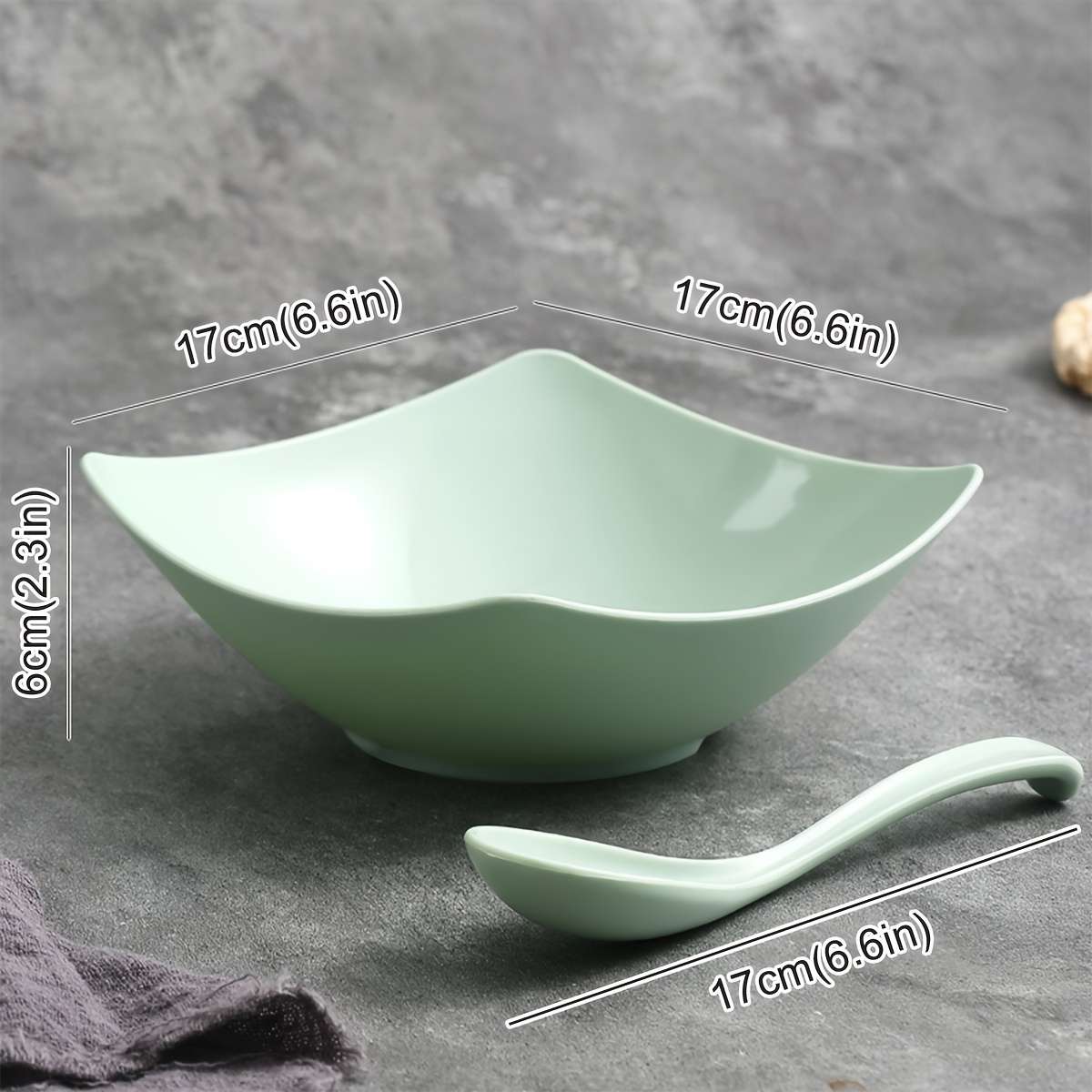Bowl Color Red Model2Pcs 1 Bowl  1 Spoon
