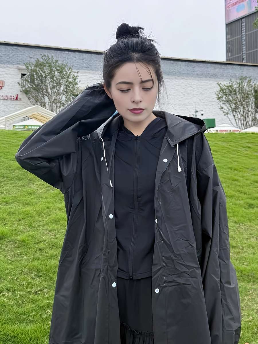 Raincoat Black Size Asian Xl