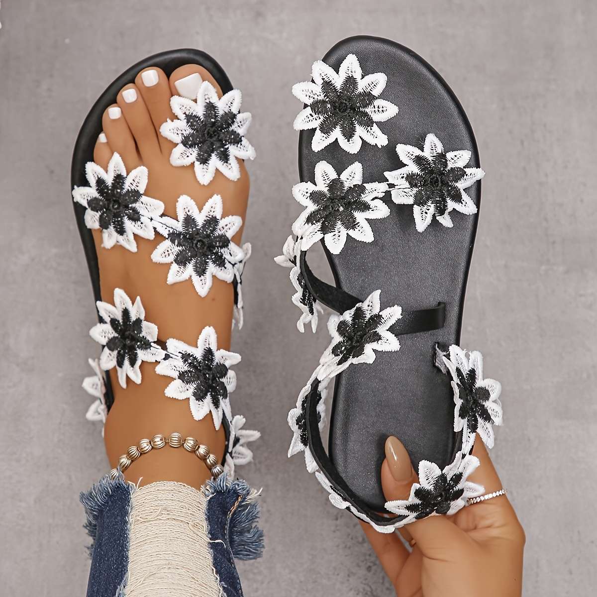 Sandals Color Black Sizeuk 7.5