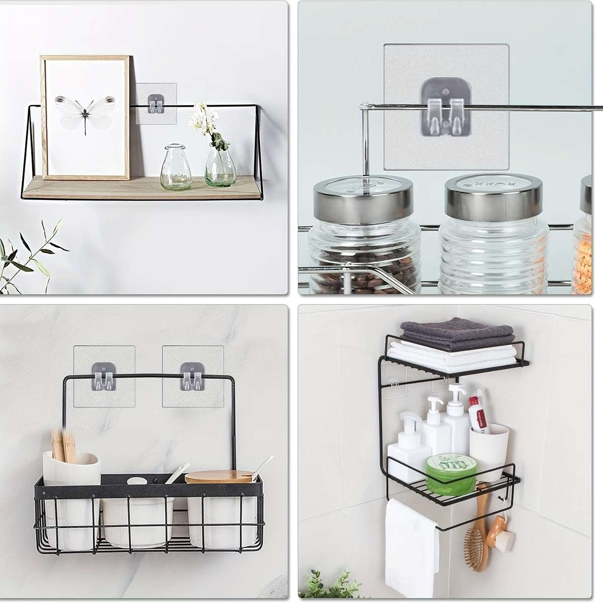 Wall Hooks Self Adhesive Clear Hooks Waterproof Quantity 5Pcs