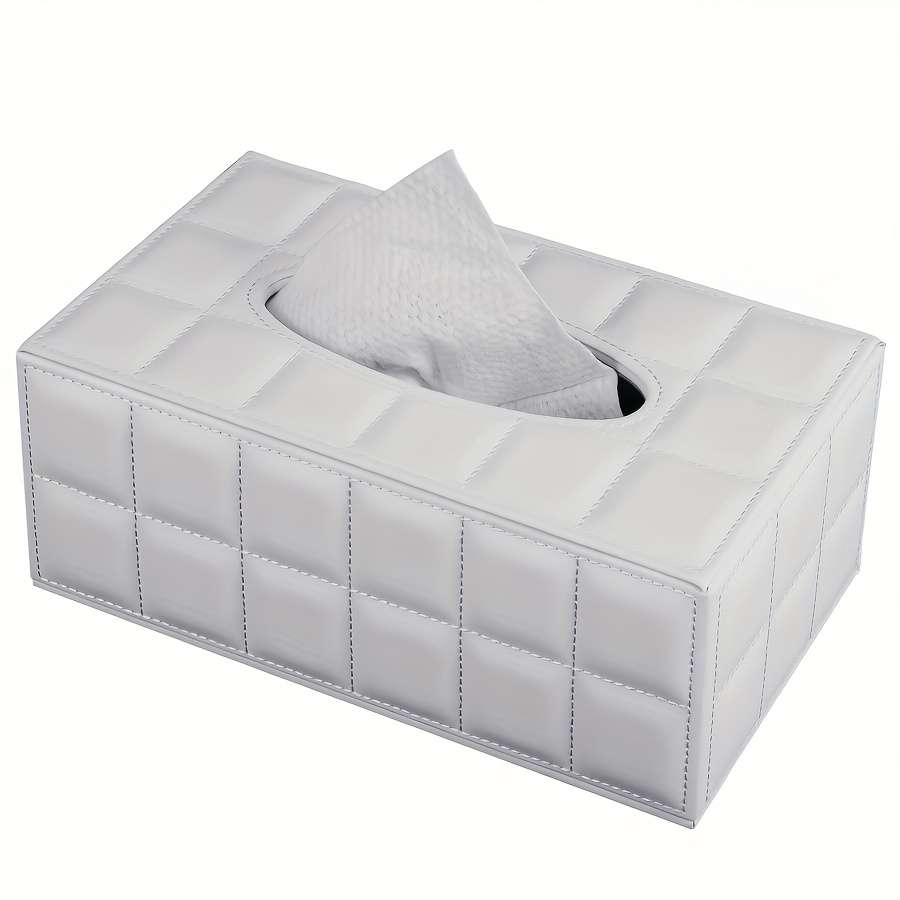 Car Tissue Box Color White Size 25.15 X 13.72 Cm is Rectangular