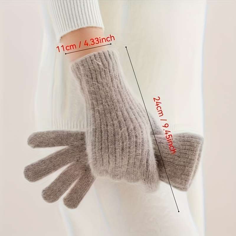Modern Functional Fingerless Gloves For Women Autumn Winter Versatile Thickened