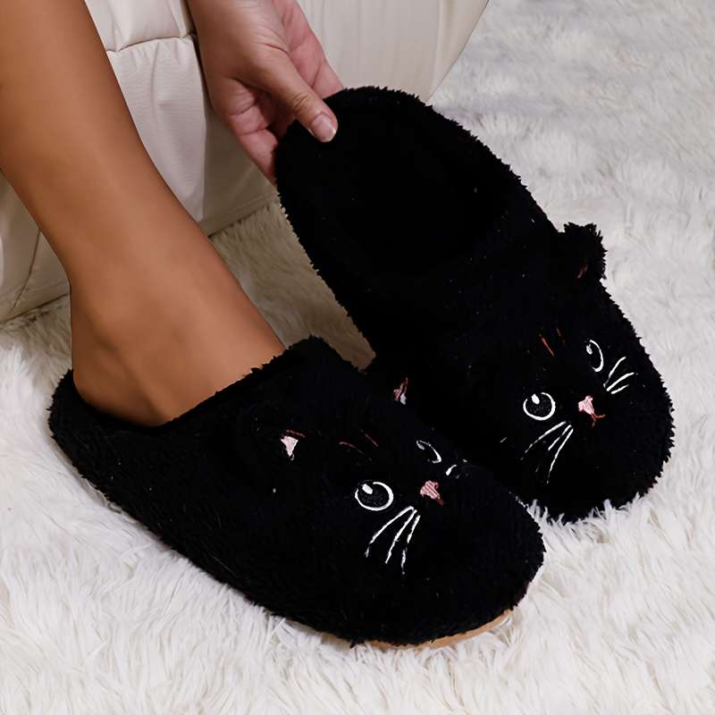 Cotton Slippers Color Black Sizeuk 6.5-7
