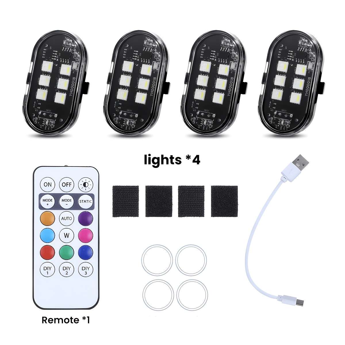 Car Lights Model 2Pcs1 Remote Control