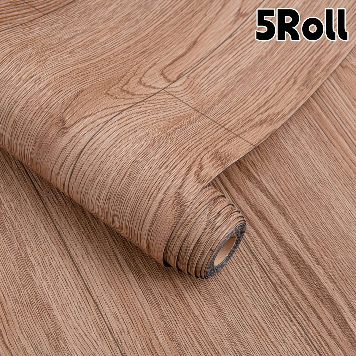 Self Adhesive Floor Stickers Warm Wood Light Brown 5Roll