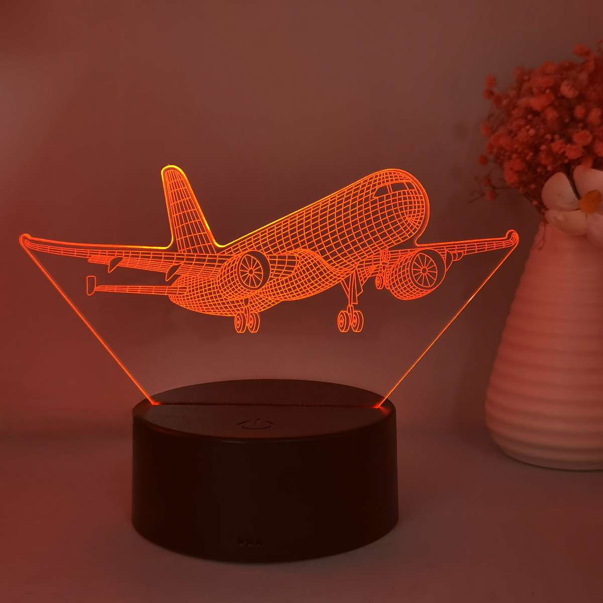 Night Light Style 7 Colors Touch Black Base