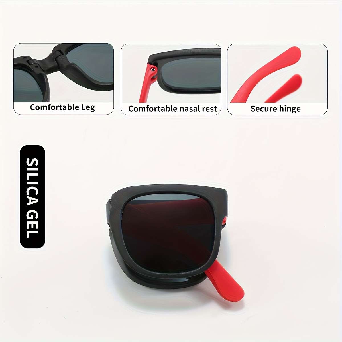 Kids Glasses 3Pcs Color Blue Orange Green Orange Black And Red