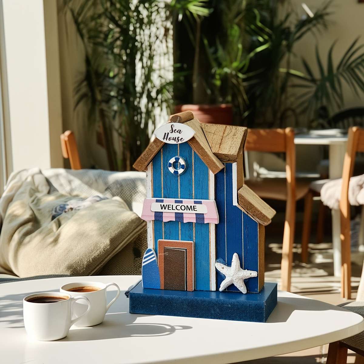 Building Toy Architectural Model Toy Set Color 1Pc Blue House Ornament