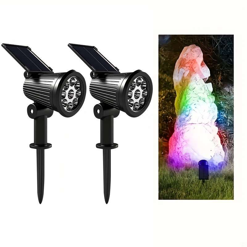 Solar Emergency Lights Color 2Pcs White Spotlight