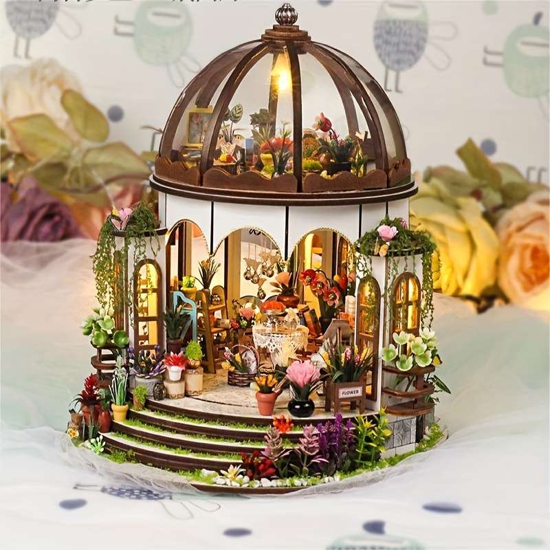 Diy 3D Aerial Garden Model Kit Handcrafted Miniature Architecture For Christmas