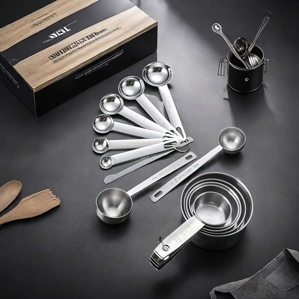 Measuring Cup Color 6Piece Set Of Measuring Spoons With Round Handles