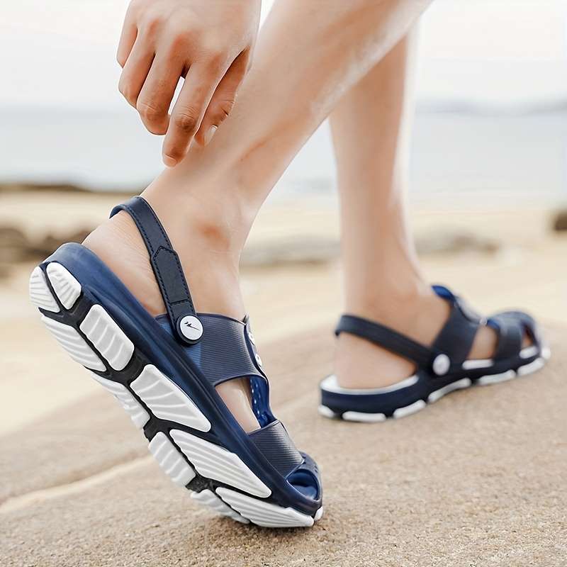 Men Slippers Summer Style Black Size Uk 7