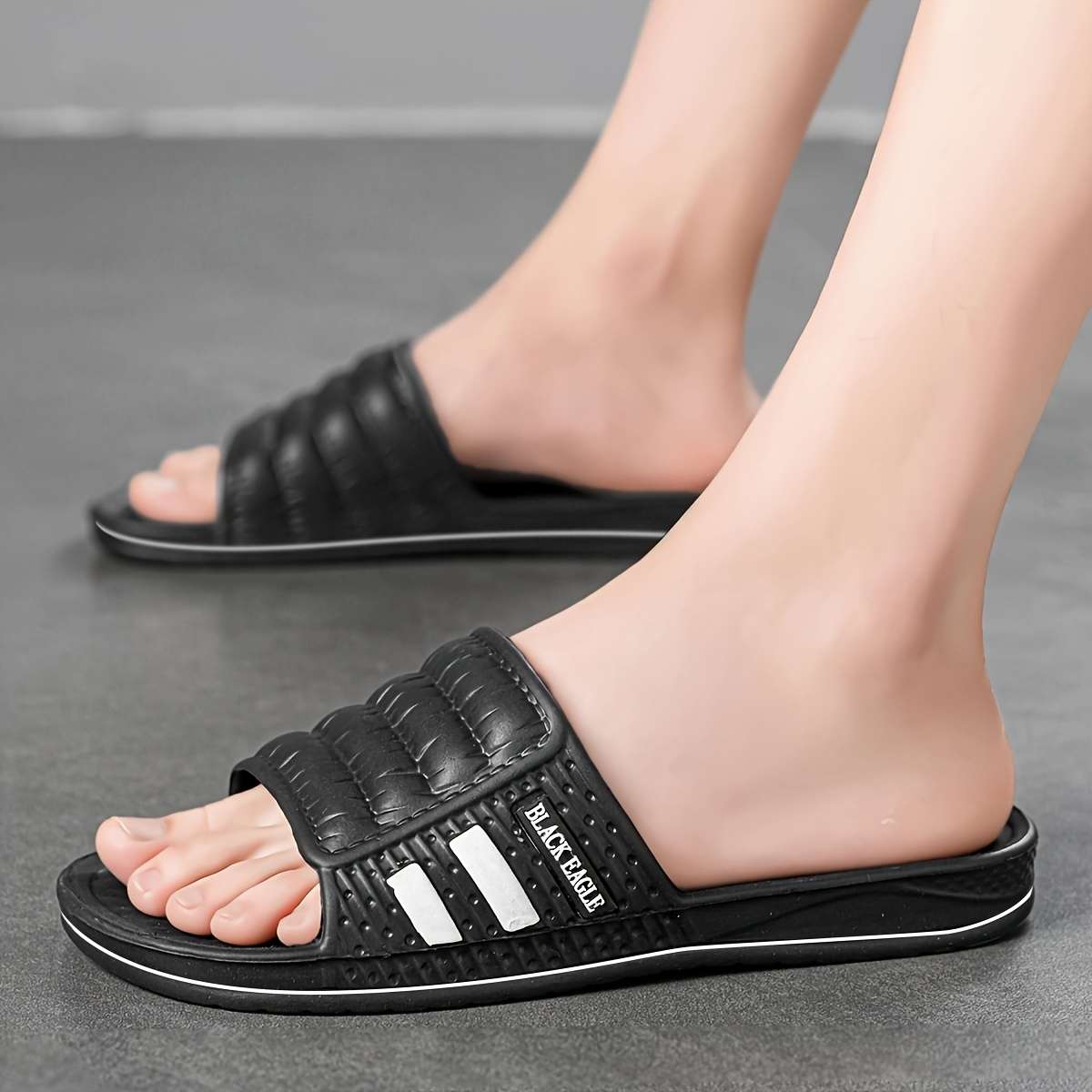 Men Slippers Summer Style Grey Size Uk 7