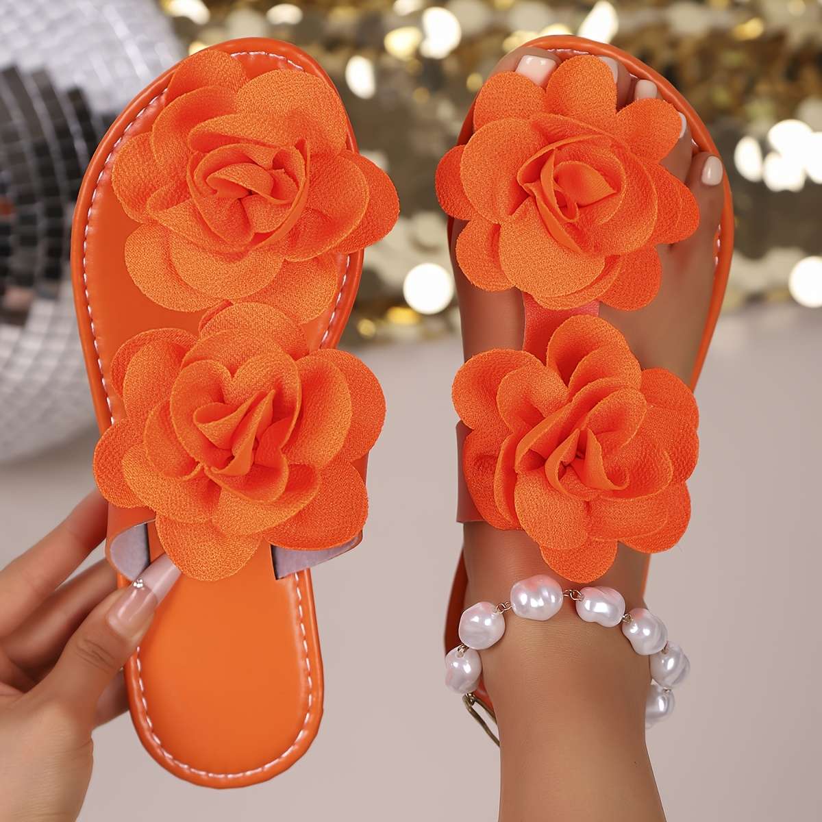 Ladies Summer Flip Flops Red Uk 7