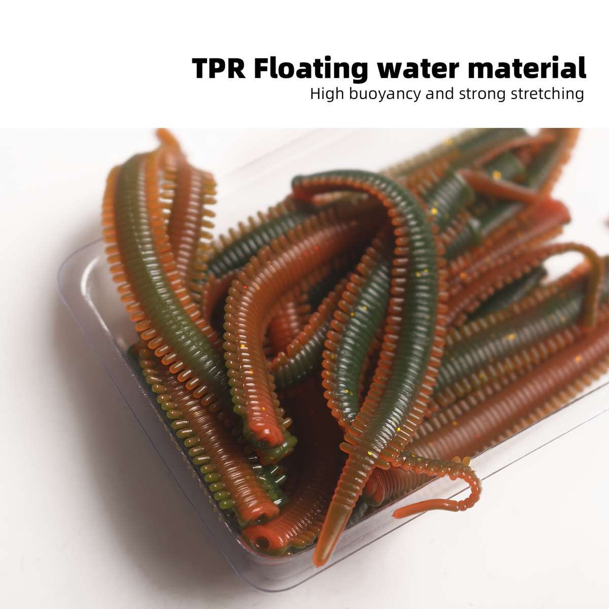 10pcs Turiou Realistic Red Worm Soft Lures 8cm Floating TPR Material Needle Tail Design Art