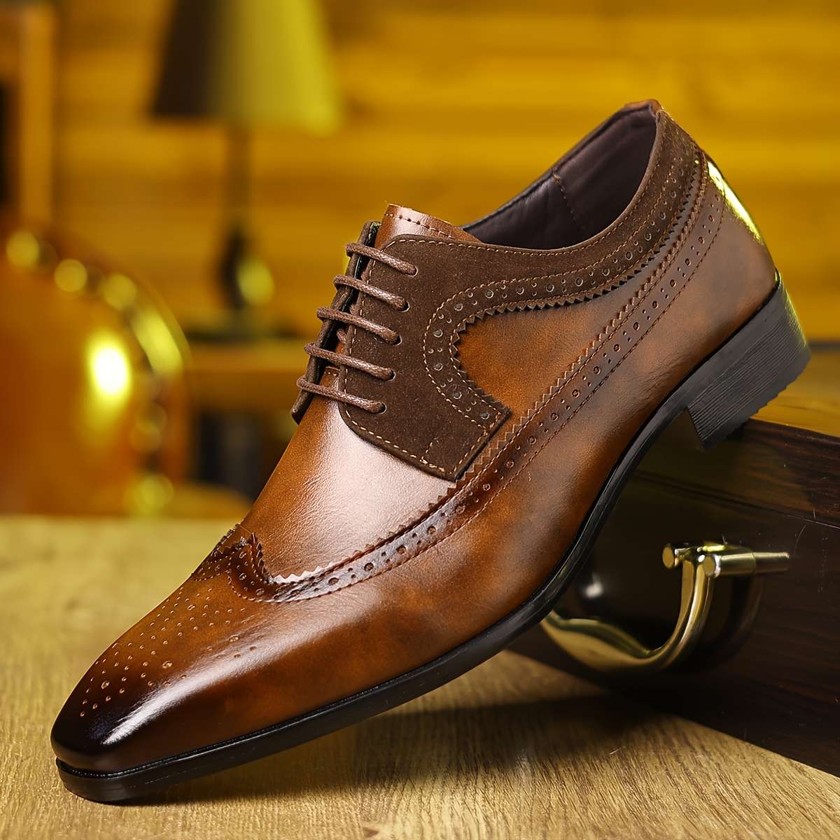 Mens Leather Shoes Color Sepia Sizeuk 10