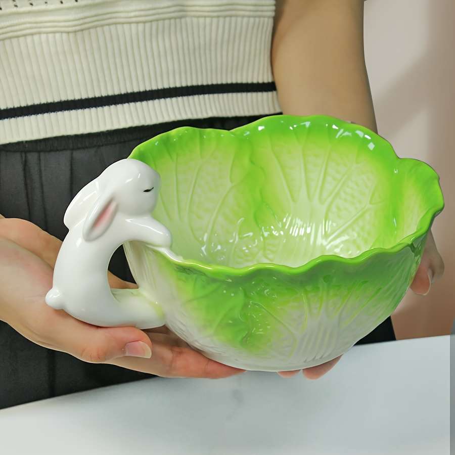Bowl Model Cabbage Rabbit Handle Bowl