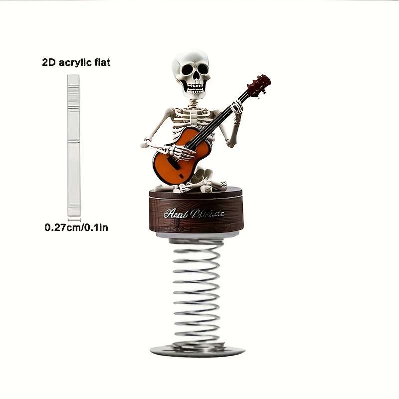 Car Interior Decor Style Skeleton Playing Guitar