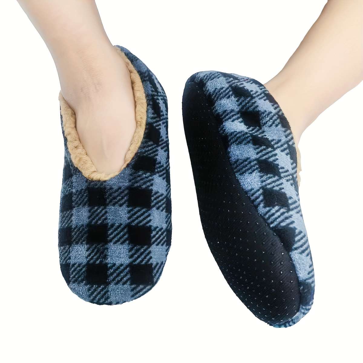 Cotton Slippers Color Navy Blue Sizeuk 8.5