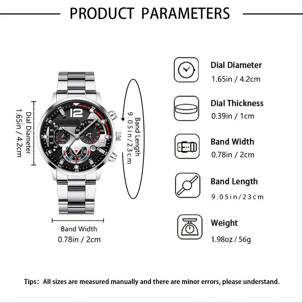 3Pcs Men Watch Wallet Belt Set Luxury Matching With Watch Cash