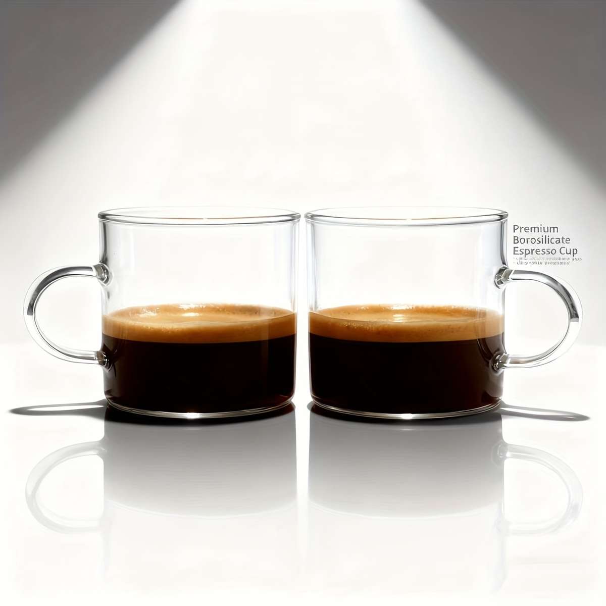 Water Cup Items 2Pcs Round Transparent Glass With Handle