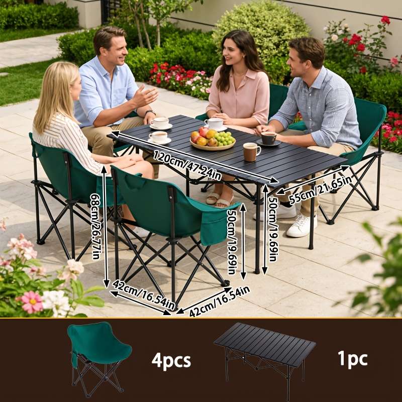 Outdoor Tables And Chairs Model Courtyard Table And Chair Set Foldable And Telescopic