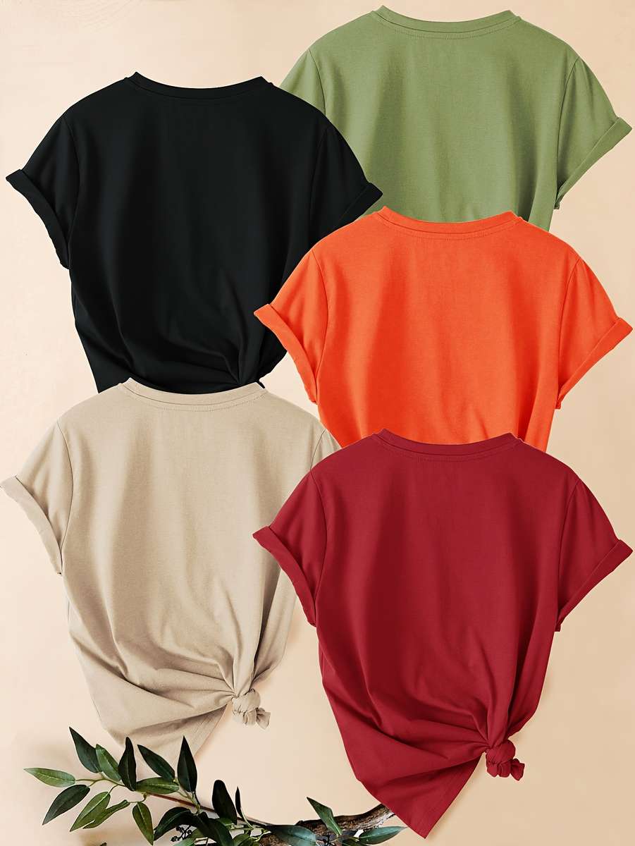 Womens T Shirt Color Orange  Red  White  Black  Apricot Size2Xl