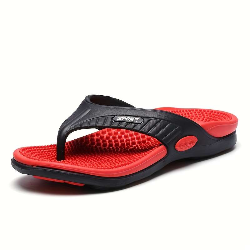 Men Slippers Summer Style Red Size Uk 7