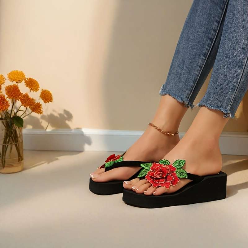 Ladies Summer Flip Flops Black Uk 3