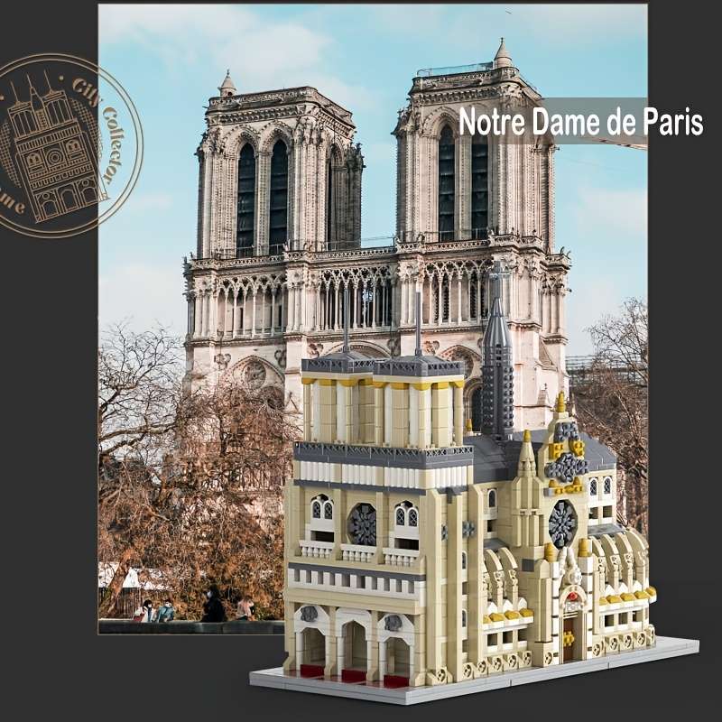 Building Toy Architectural Model Toy Set Material Abs Quantity 2908Pcs Paris Church