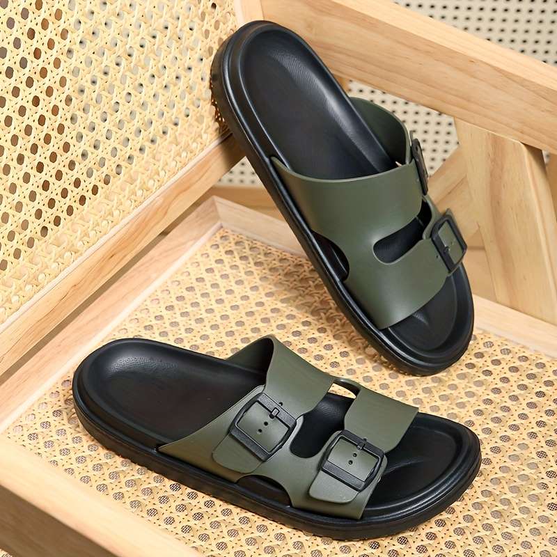 Men Slippers Summer Style Black Size Uk 7