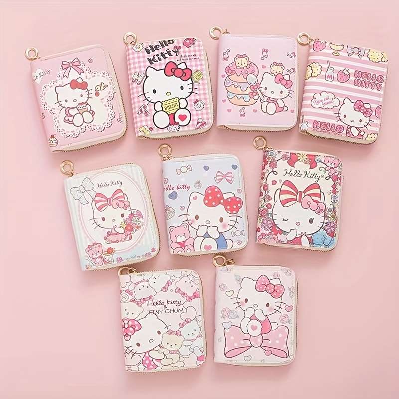 1pc Authorized Sanrio Hello Kitty Print Short WalletSecure Key Card OrganizerStylish Coin P