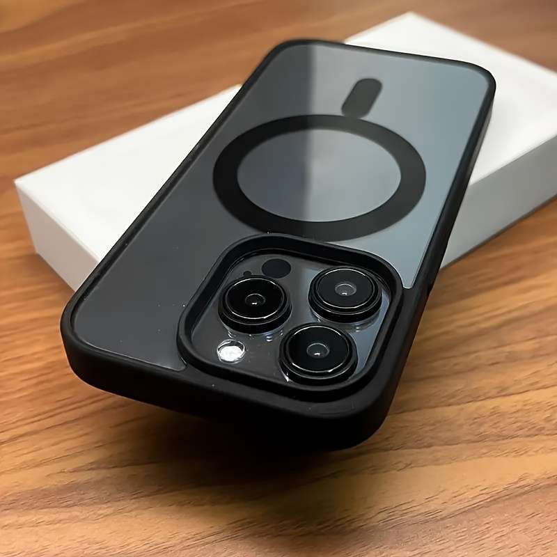 1Pc Black For iPhone 16 Plus Transparent Mobile Phone Case