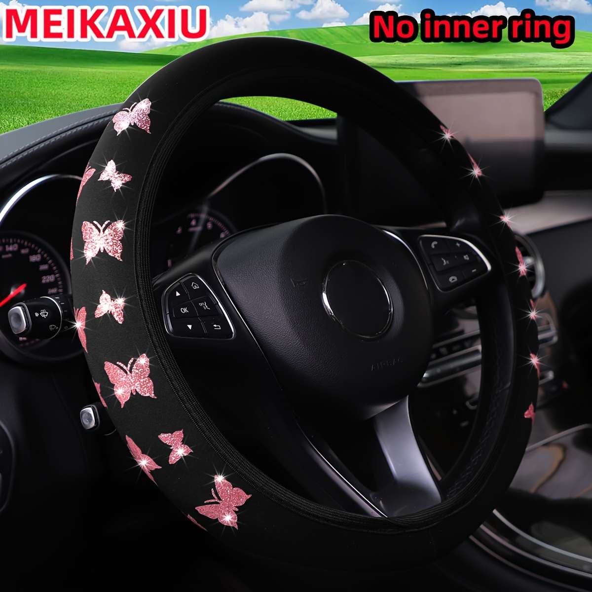 Car Steering Wheel Cover Silvery