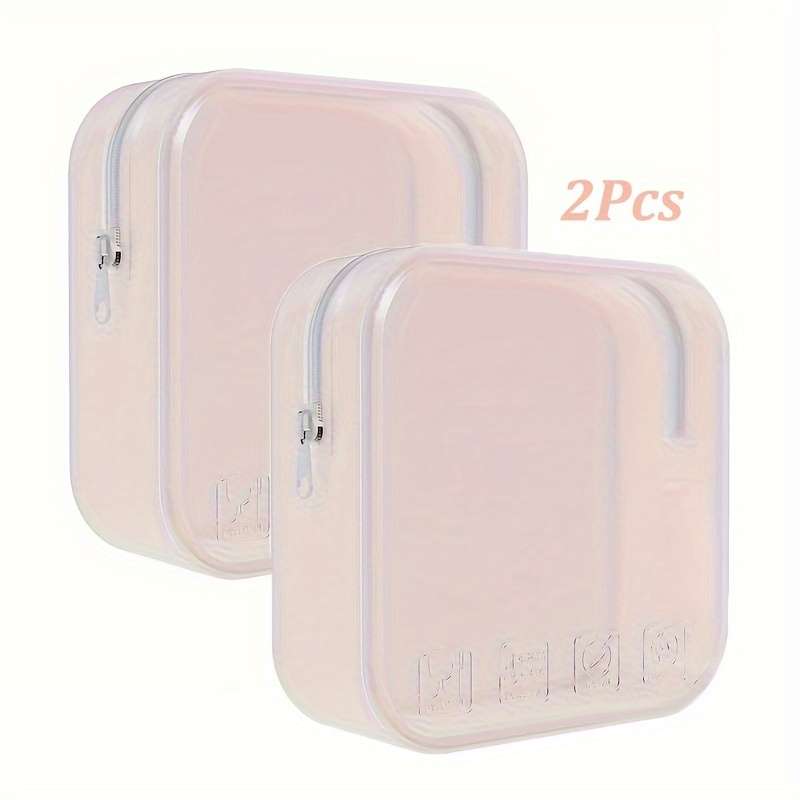 Storage Bag Items 2Pcs Clear Pink