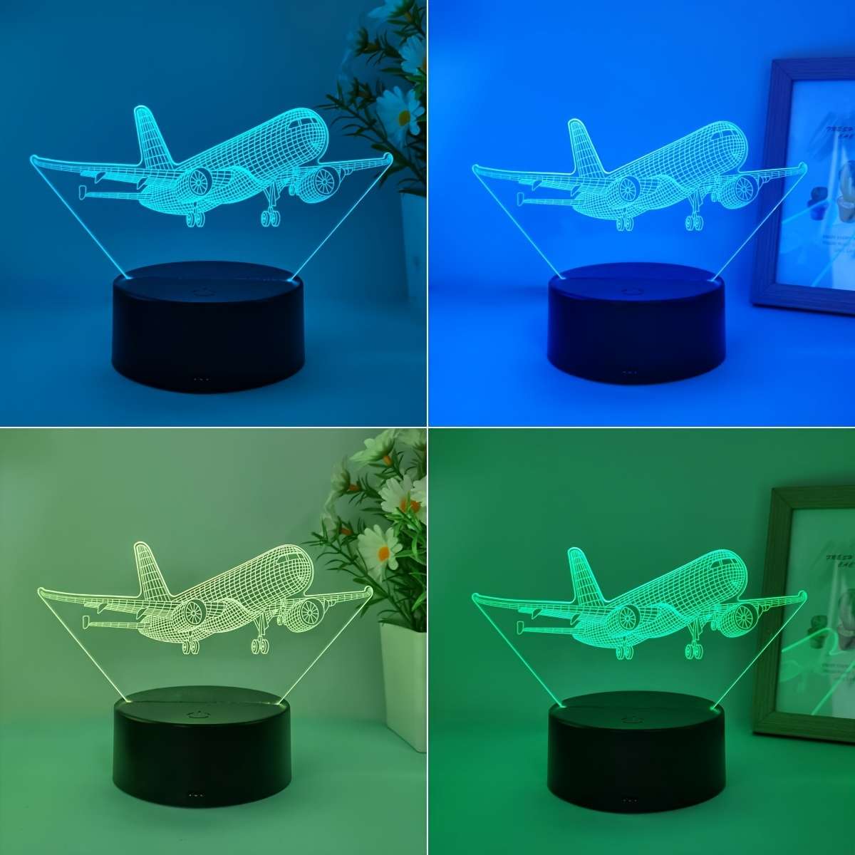 Night Light Style 7 Colors Touch Black Base
