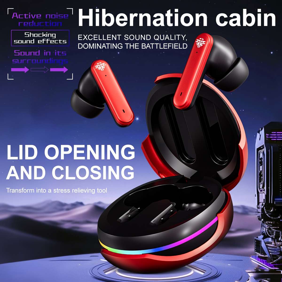 Rechargeable Wireless Earbuds Headphones Headset
