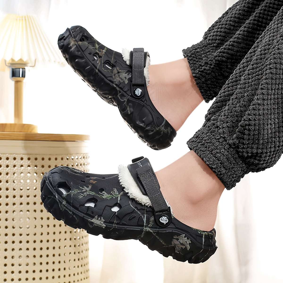 Cotton Slippers Color Black Sizeuk 7