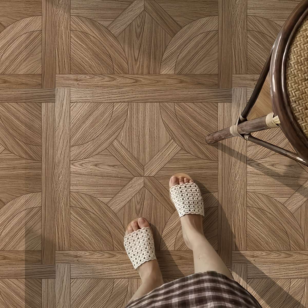 Self Adhesive Floor Stickers 40*120Cm 15.74*47.24Inch 2D Wood Grain